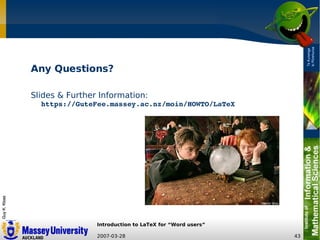 LaTeX Introduction for Word Users