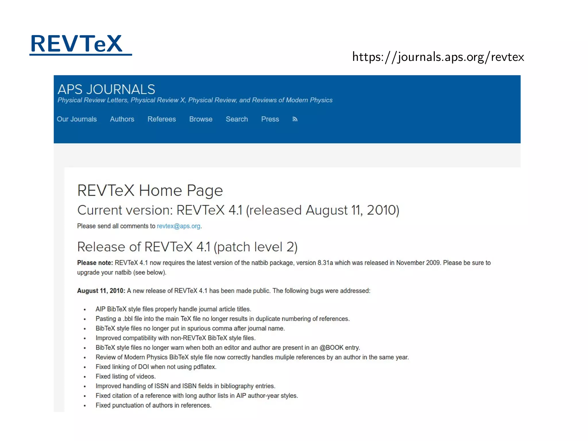 REVTeX https://journals.aps.org/revtex
 