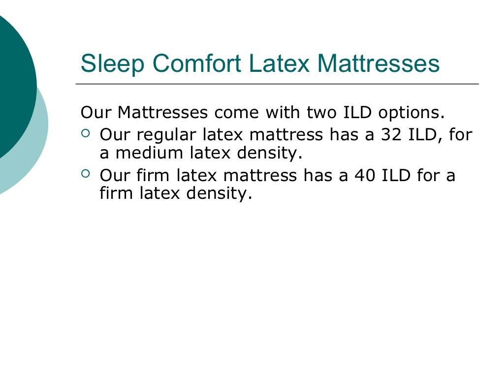Latex Mattress Core Density and ILD