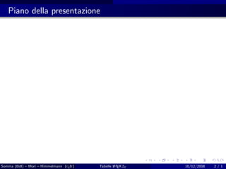 Piano della presentazione




Somma (BdI) – Mori – Himmelmann (g It)
                                  u              A
                                         Tabelle L TEX 2ε   10/12/2008   2/1
 