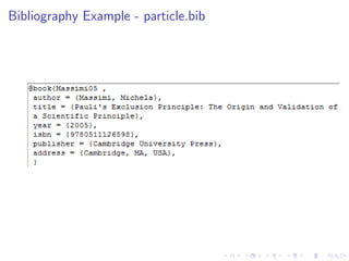 Bibliography Example - particle.bib

 