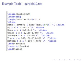 Example Table - particle10.tex

 