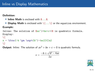 Define Inline Comprehensive Introduction to LaTeX: Setup, Formatting, and Advanced ...