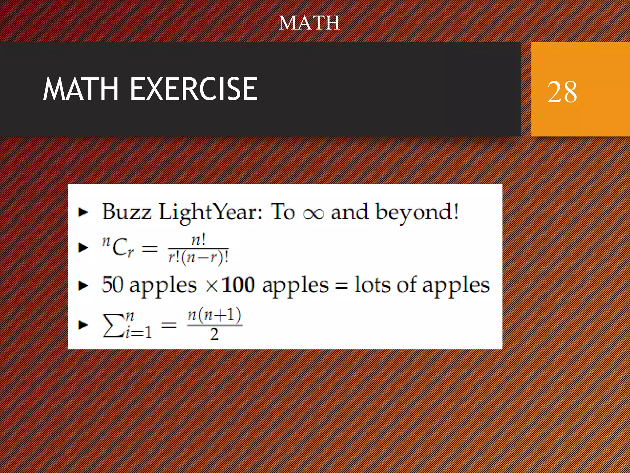 MATH EXERCISE 28
MATH
 