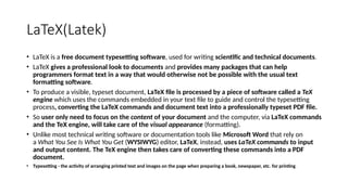 Tek Typesetting TECHNICAL WRITING USING Latex Notes.pptx