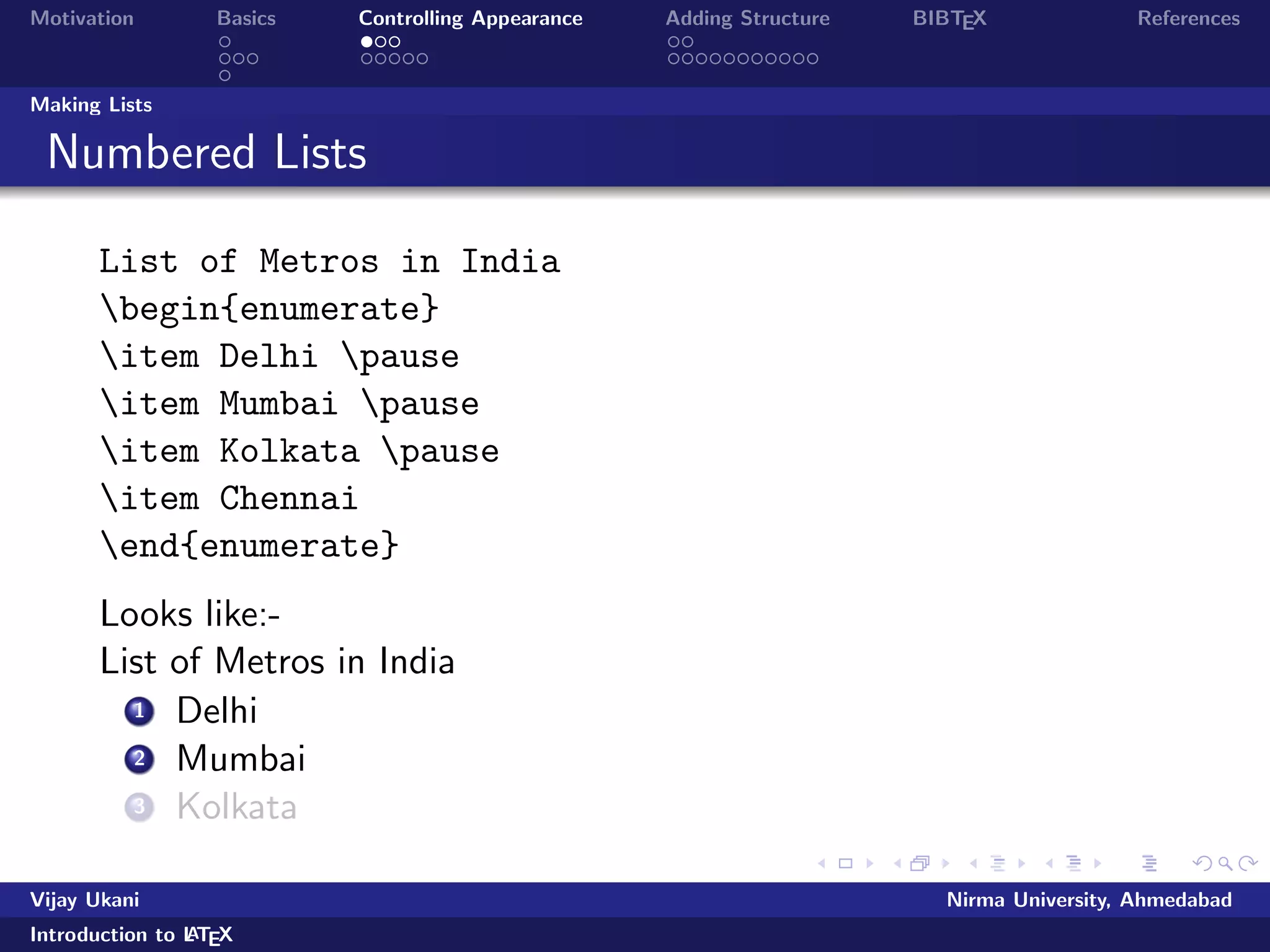 Motivation Basics Controlling Appearance Adding Structure BIBTEX References 
Running LATEX 
Running and Viewing LATEX 
Start WinEdt or any of your favorite TEX editor 
Create a new .tex  