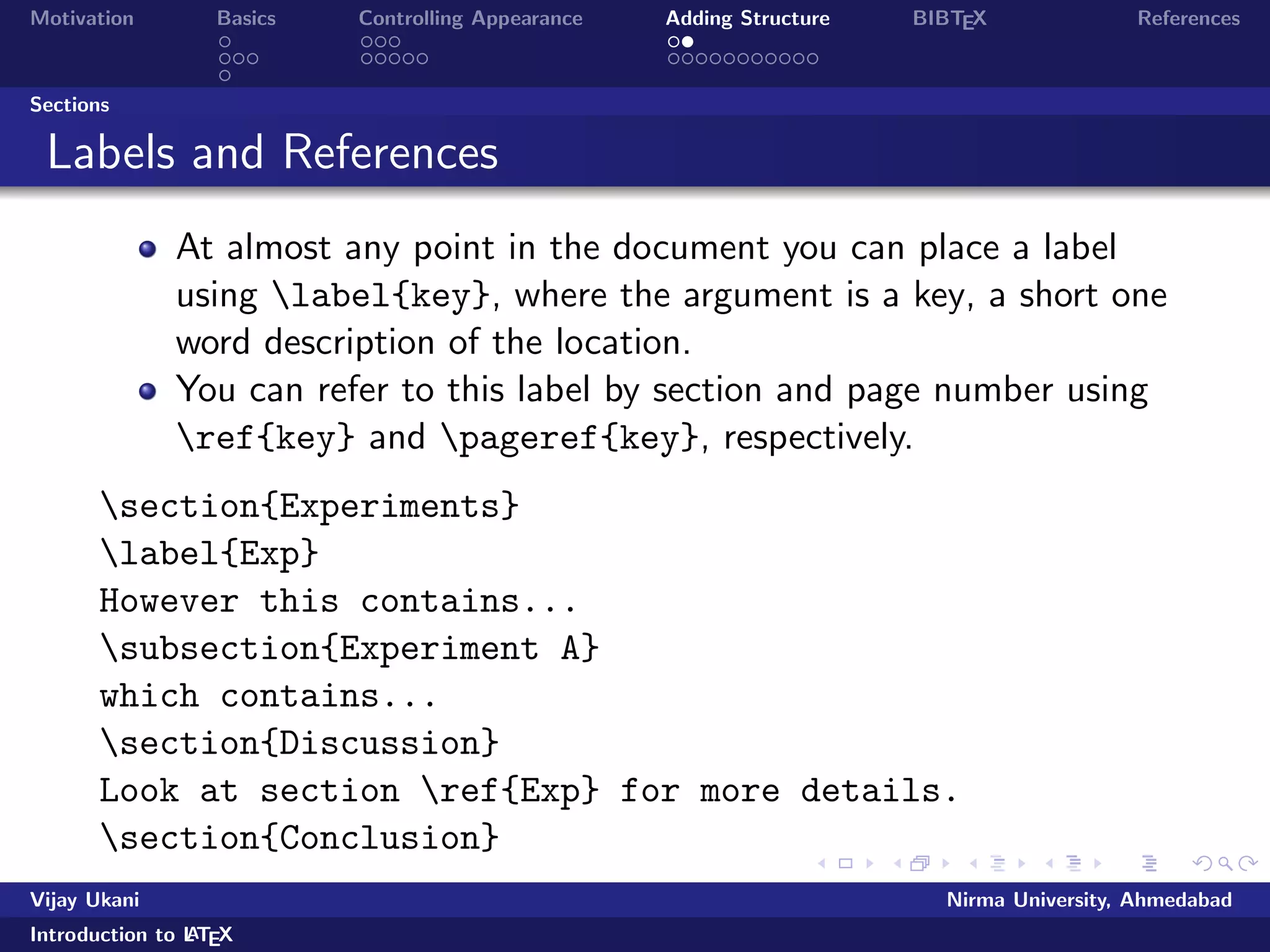Motivation Basics Controlling Appearance Adding Structure BIBTEX References 
Running LATEX 
Running and Viewing LATEX 
Start WinEdt or any of your favorite TEX editor 
Create a new .tex  