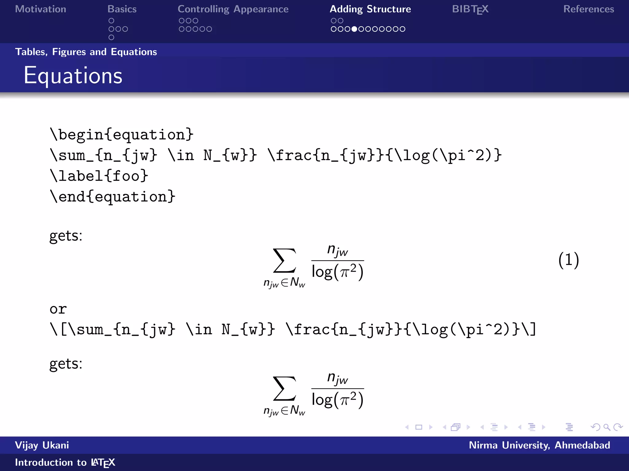 Motivation Basics Controlling Appearance Adding Structure BIBTEX References 
Running LATEX 
Running and Viewing LATEX 
Start WinEdt or any of your favorite TEX editor 
Create a new .tex  