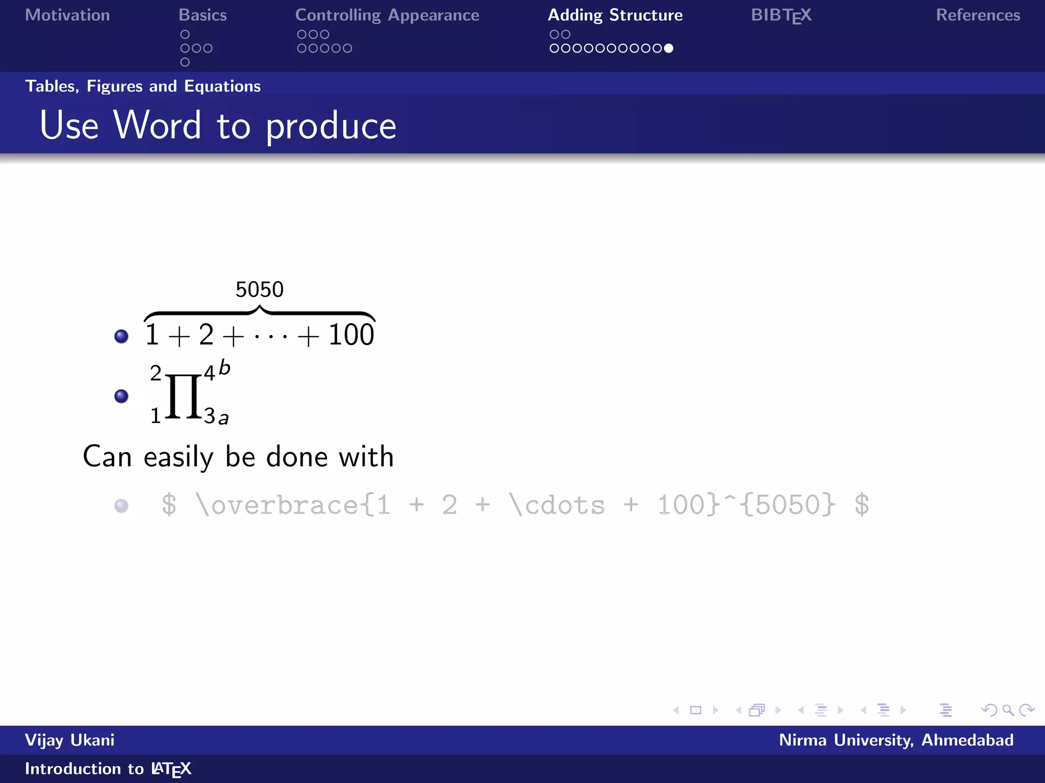 lename.tex command 
on DOS prompt or click TEX button in the menubar 
View the dvi output 
To get pdf output, the command is pd
atex  