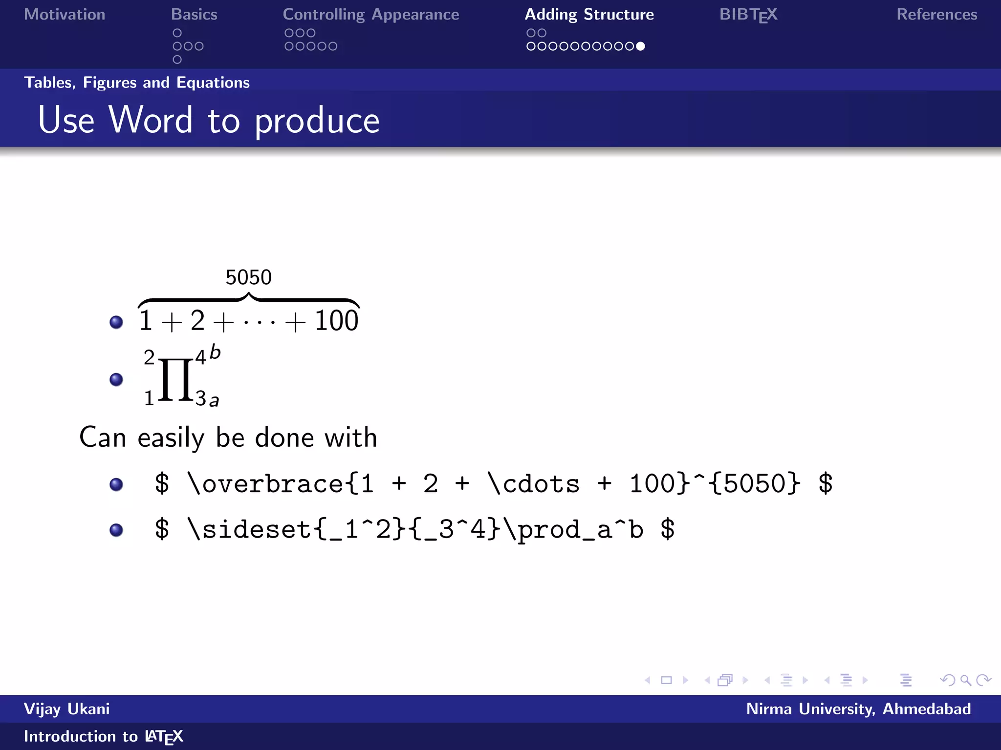 Motivation Basics Controlling Appearance Adding Structure BIBTEX References 
Running LATEX 
Running and Viewing LATEX 
Start WinEdt or any of your favorite TEX editor 
Create a new .tex  