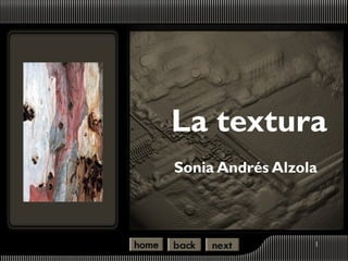 La textura
Sonia Andrés Alzola



                  1
 