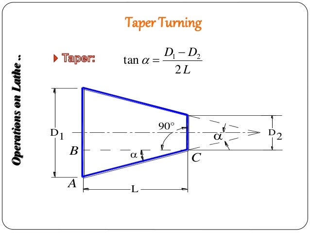 Formula for taper angle - Manufacturing Processes - 1