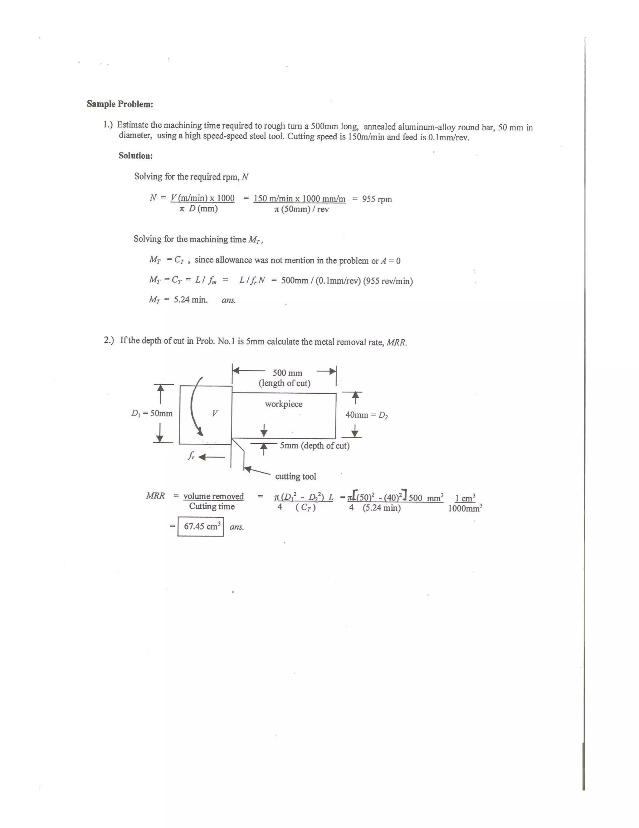 Lathe machine processes