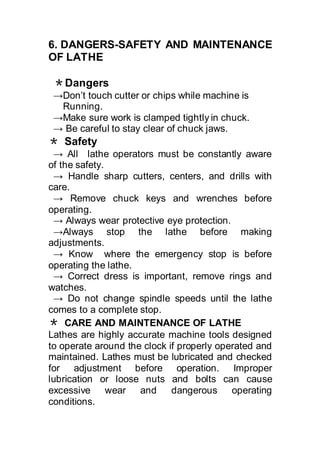 Lathe Risks Examples Lathe machine report | DOCX