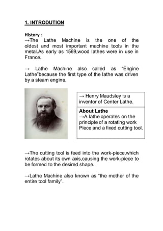 Lathe machine report
