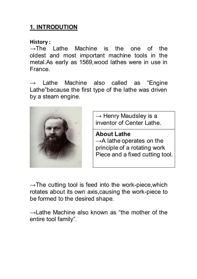 Lathe machine report PDF