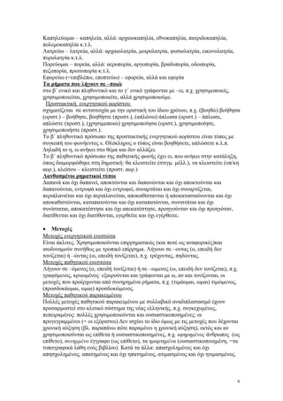 Καπηλεύομαι – καπηλεία, αλλά: αρχαιοκαπηλία, εθνοκαπηλία, πατριδοκαπηλία, 
πολεμοκαπηλία κ.τ.λ. 
Λατρεύω – λατρεία, αλλά: αρχαιολατρία, μοιρολατρία, φυσιολατρία, εικονολατρία, 
πυρολατρία κ.τ.λ. 
Πορεύομαι – πορεία, αλλά: αεροπορία, αργοπορία, βραδυπορία, οδοιπορία, 
πεζοπορία, πρωτοπορία κ.τ.λ. 
Εφορεύω (=επιβλέπω, εποπτεύω) – εφορεία, αλλά και εφορία 
Τα ρήματα που λήγουν σε –ποιώ 
στο β΄ ενικό και πληθυντικό και το γ΄ ενικό γράφονται με –ει, π.χ. χρησιμοποιείς, 
χρησιμοποιείται, χρησιμοποιείτε, αλλά χρησιμοποιούμε. 
Προστακτική ενεργητικού αορίστου 
σχηματίζεται σε αντιστοιχία με την οριστική του ίδιου χρόνου, π.χ. (βοηθώ) βοήθησα 
(οριστ.) – βοήθησε, βοηθήστε (προστ.), (απλώνω) άπλωσα (οριστ.) – άπλωσε, 
απλώστε (προστ.), (χρησιμοποιώ) χρησιμοποίησα (οριστ.), χρησιμοποίησε, 
χρησιμοποιήστε (προστ.). 
Το β΄ πληθυντικό πρόσωπο της προστακτικής ενεργητικού αορίστου είναι τύπος με 
συγκοπή του φωνήεντος ε. Ολόκληρος ο τύπος είναι βοηθήσετε, απλώσετε κ.λ.π. 
Δηλαδή το η, ω ανήκει στο θέμα και δεν αλλάζει. 
Το β΄ πληθυντικό πρόσωπο της παθητικής φωνής έχει ει, που ανήκει στην κατάληξη, 
όπως διαμορφώθηκε στη δημοτική: θα κλειστείτε (στιγμ. μέλλ.), να κλειστείτε (υπ/κη 
αορ.), κλείσου – κλειστείτε (προστ. αορ.) 
Λανθασμένοι ρηματικοί τύποι 
Δαπανά και όχι δαπανεί, αποκτώνται και δαπανώνται και όχι αποκτούνται και 
δαπανούνται, εντρυφά και όχι εντρυφεί, συναρτάται και όχι συναρτίζεται, 
περιπλανιέται και όχι περιπλανείται, αποκαθίστανται ή αποκατασταίνονται και όχι 
αποκαθιστώνται, καταπατούνται και όχι καταπατώνται, συνιστάται και όχι 
συνίσταται, αποκατέστησε και όχι απεκατέστησε, προηγούνταν και όχι προηγόταν, 
διατίθενται και όχι διατίθονται, εγερθείτε και όχι εγέρθειτε. 
· Μετοχές 
Μετοχές ενεργητικού ενεστώτα 
Είναι άκλιτες. Χρησιμοποιούνται επιρρηματικώς (και ποτέ ως αναφορικές)και 
ισοδυναμούν συνήθως με τροπικό επίρρημα. Λήγουν σε –οντας (ο, επειδή δεν 
τονίζεται) ή –ώντας (ω, επειδή τονίζεται), π.χ. τρέχοντας, πηδώντας. 
Μετοχές παθητικού ενεστώτα 
Λήγουν σε –όμενος (ο, επειδή τονίζεται) ή σε –ωμενος (ω, επειδή δεν τονίζεται), π.χ. 
γραφόμενος, κρυωμένος· εξαιρούνται και γράφονται με ω, αν και τονίζονται, οι 
μετοχές που προέρχονται από συνηρημένα ρήματα, π.χ. (τιμάομαι, ωμαι) τιμώμενος, 
(προσδοκάομαι, ωμαι) προσδοκώμενος. 
Μετοχές παθητικού παρακειμένου 
Πολλές μετοχές παθητικού παρακειμένου με συλλαβικό αναδιπλασιασμό έχουν 
προσαρμοστεί στο κλιτικό σύστημα της νέας ελληνικής, π.χ. συγκεχυμένος, 
πεπειραμένος· πολλές χρησιμοποιούνται και ουσιαστικοποιημένες: οι 
προγεγραμμένοι (= οι εξόριστοι).Δεν ισχύει το ίδιο όμως με τις μετοχές που δέχονται 
χρονική αύξηση (βλ. παραπάνω πότε παραμένει η χρονική αύξηση), εκτός και αν 
χρησιμοποιούνται ως επίθετα ή ουσιαστικοποιημένες, π.χ. αφηρημένος άνθρωπος (ως 
επίθετο), συνημμένο έγγραφο (ως επίθετο), τα ημαρτημένα (ουσιαστικοποιημένη, =τα 
τυπογραφικά λάθη ενός βιβλίου). Κατά τα άλλα: απασχολημένος και όχι 
απησχολημένος, απατημένος και όχι ηπατημένος, ατιμασμένος και όχι ητιμασμένος. 
6 
 