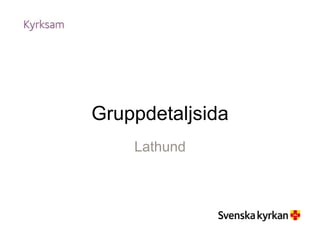 Gruppdetaljsida
Lathund
 