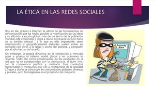 La ética y responsabilidad en el uso de las redes sociales | PPTX
