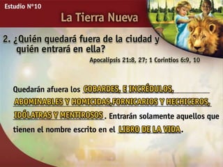 Estudio Bíblico: La tierra nueva