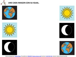 UNE CADA IMAGEN CON SU IGUAL.
Autor pictogramas: Sergio Palao. Procedencia: ARASAAC (www.arasaac.org) Licencia: CC (BY-NC-SA). Autora: Noelia García Carreño
 