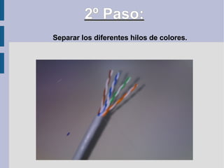 2º Paso:   Separar los diferentes hilos de colores. 