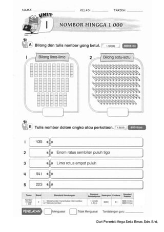 Latih Tubi Soalan Latihan Matematik Tahun 2 Cuti Bulan Mac 1