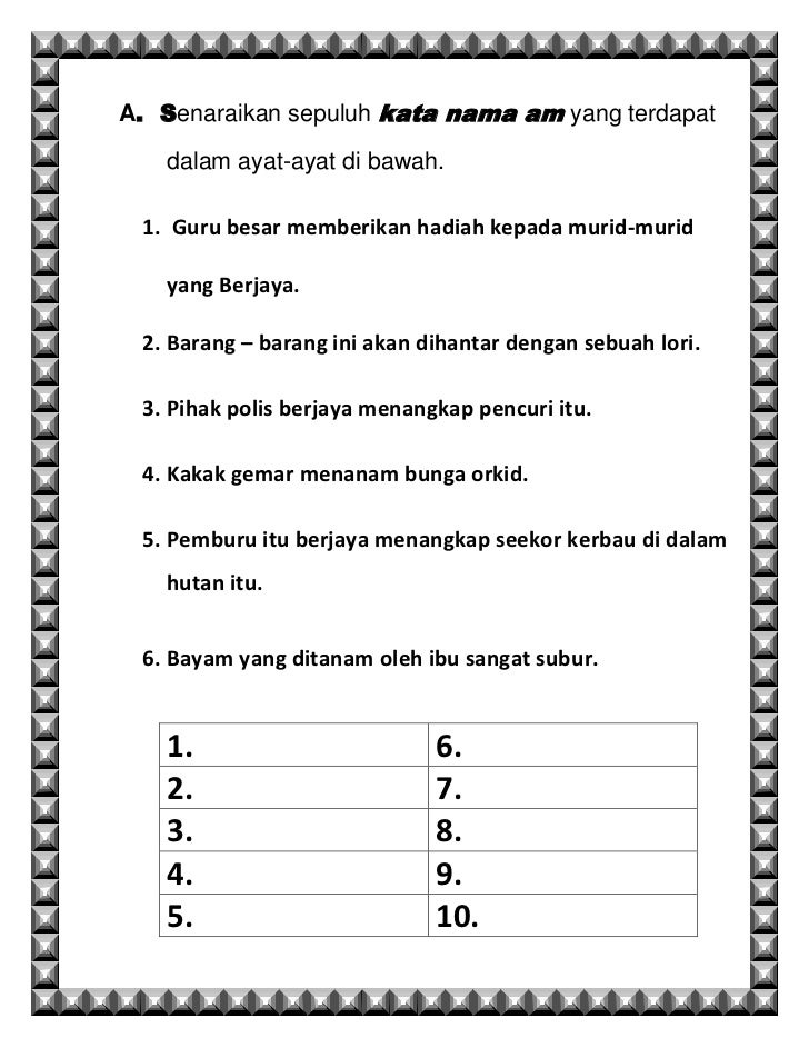 Latihan Bahasa Melayu
