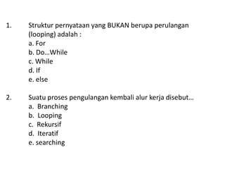 Latihan latihan logika algoritma | PPTX