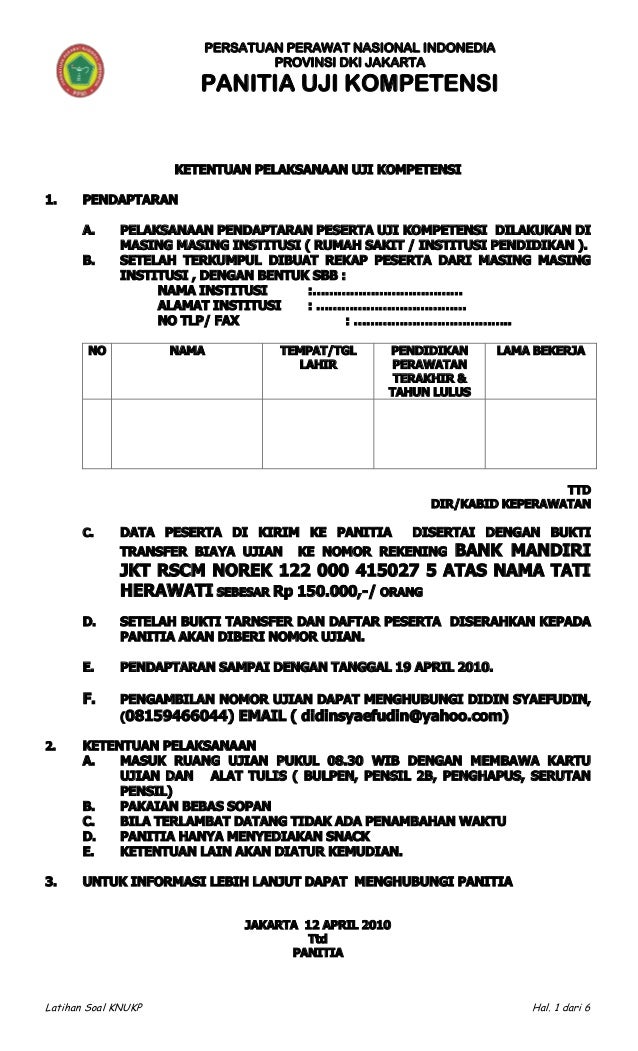 Latihan Soal Ujian Knukp Ppni