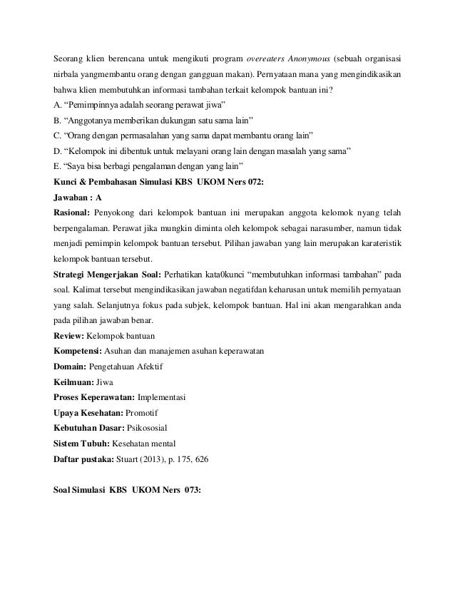 Soal Soal Ukom Ners Dan Pembahasannya