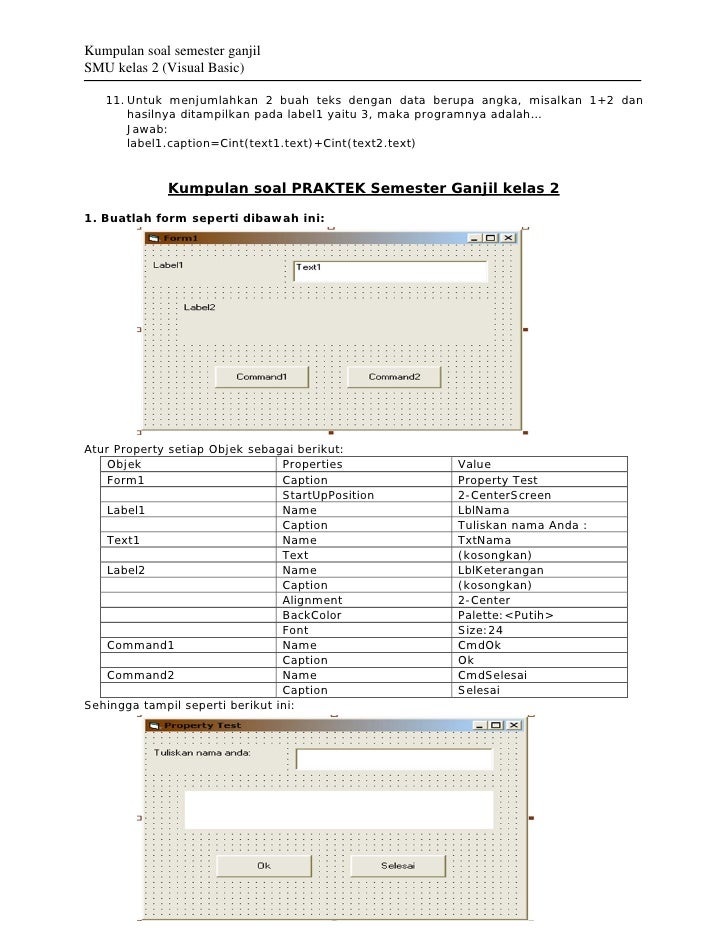 Latihan Soal Visual Basic