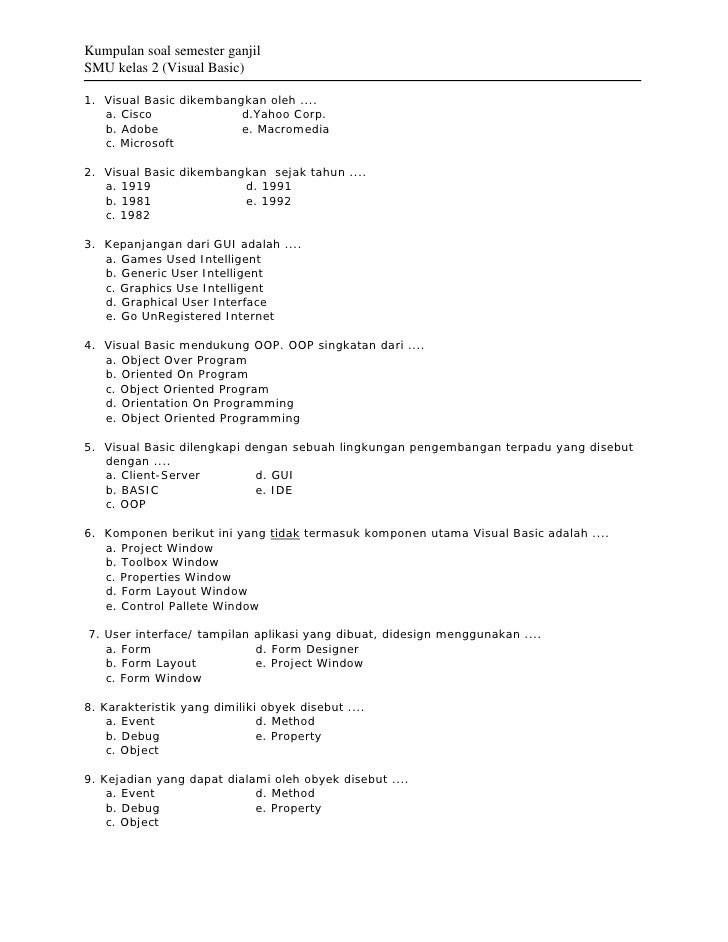 Latihan soal-visual-basic