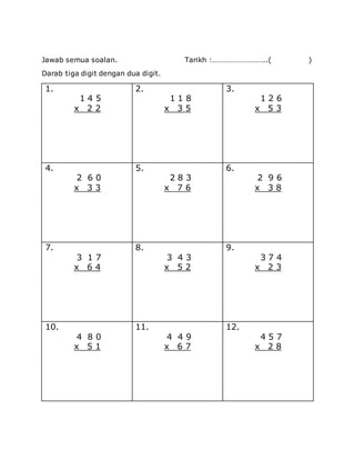 Latihan Darab Tahun 4