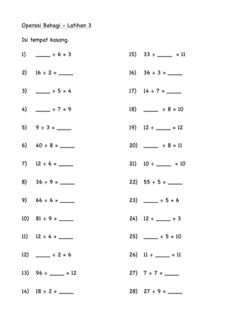 Latihan Darab Bahagi