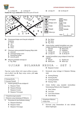 Latihan Geografi Tingkatan 1