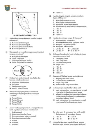Latihan geografi tingkatan 1