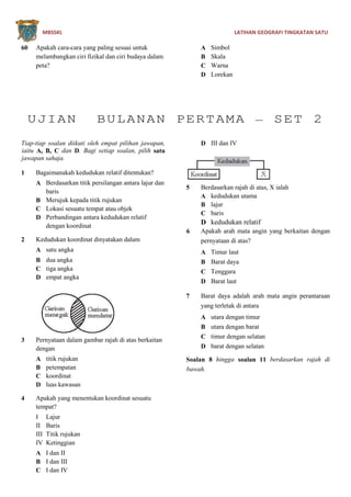 Latihan Geografi Tingkatan 1