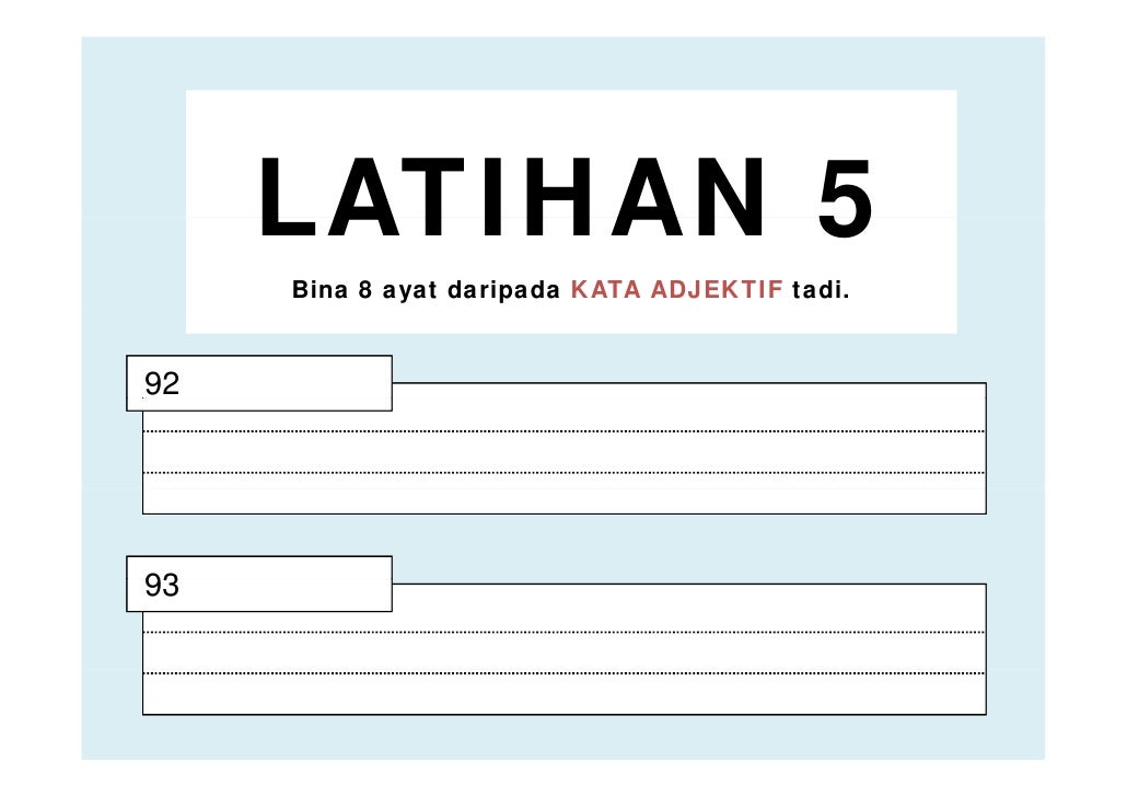 Latihan Adjektif Sekolah Rendah