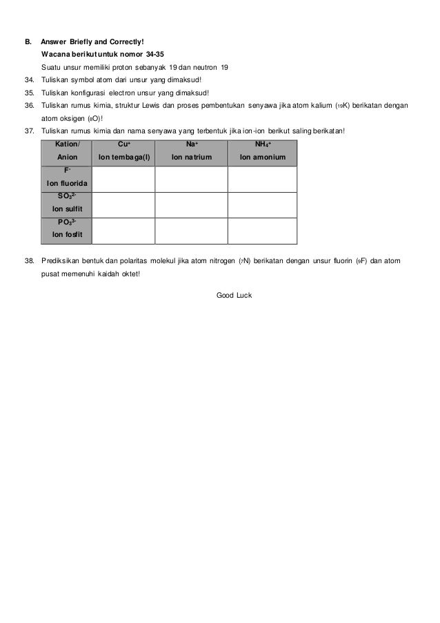 Soal kimia kelas x semester 2 beserta pembahasan