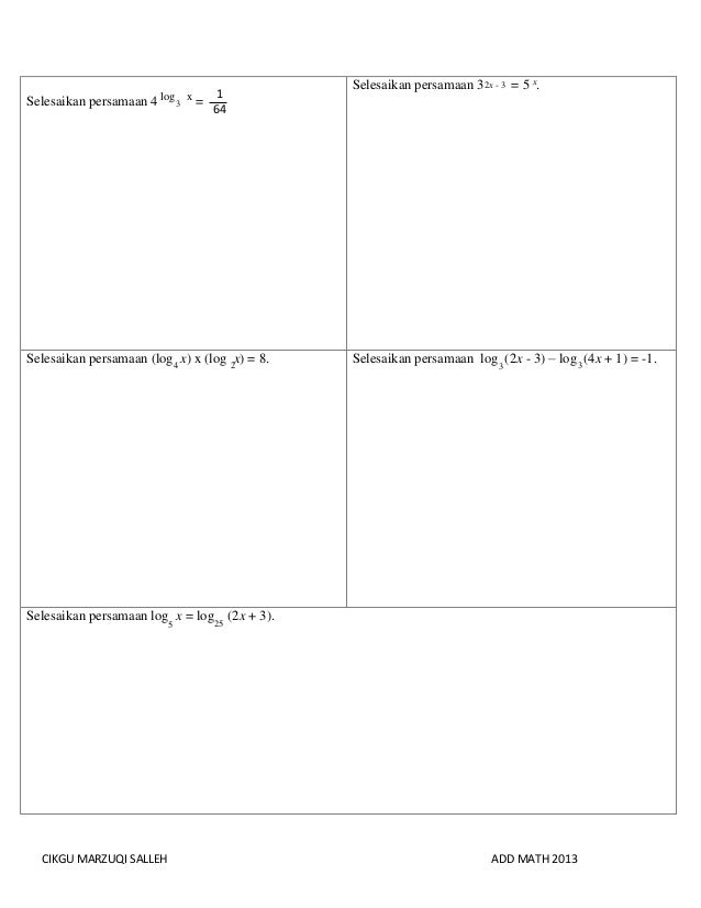 log 6(4x-1)=3 Index dan Tambahan: Matematik Log log 6(4x-1)=3 Index dan Tambahan: Matematik Log