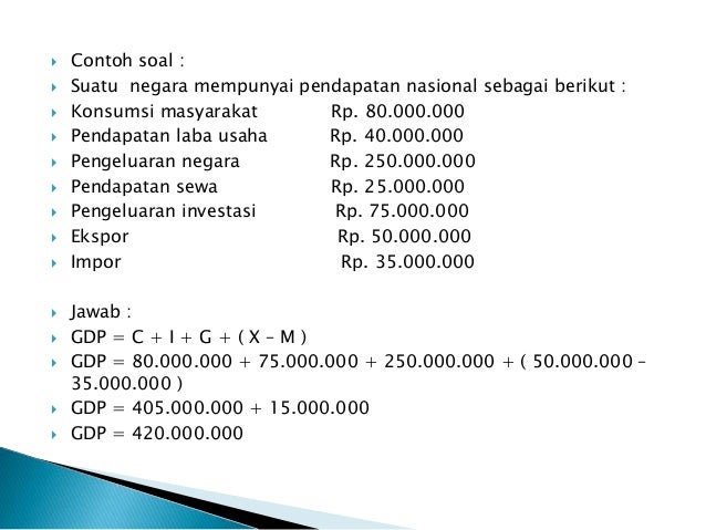 Contoh Soal Produk Domestik Bruto Juragan Soal