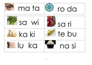 Latihan membaca suku kata terbuka kv