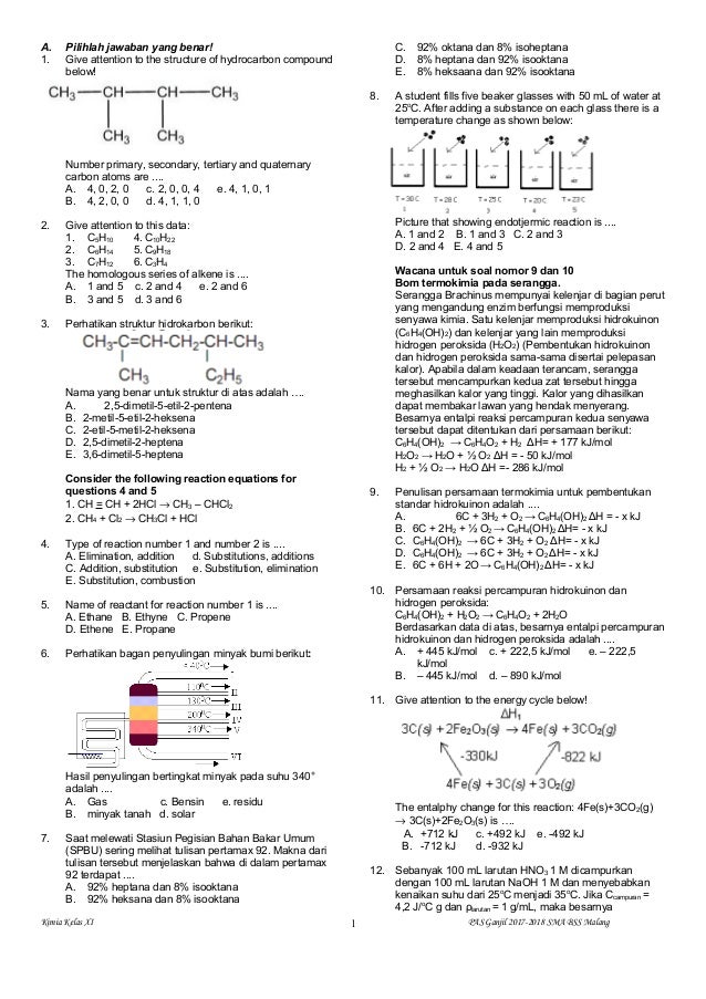 Soal uas kimia kelas 10 semester 2 pdf