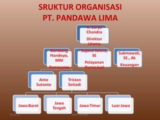 SRUKTUR ORGANISASI PT. PANDAWA LIMA 15/12/11 MEITY LISTIANI 