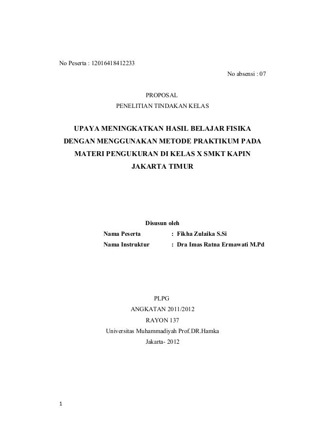 Latihan Proposal Ptk Kel Perbaikan