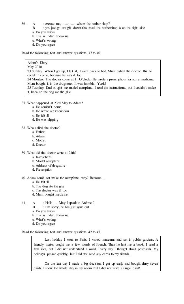 Latihan soal UAS kelas 9 semester 1