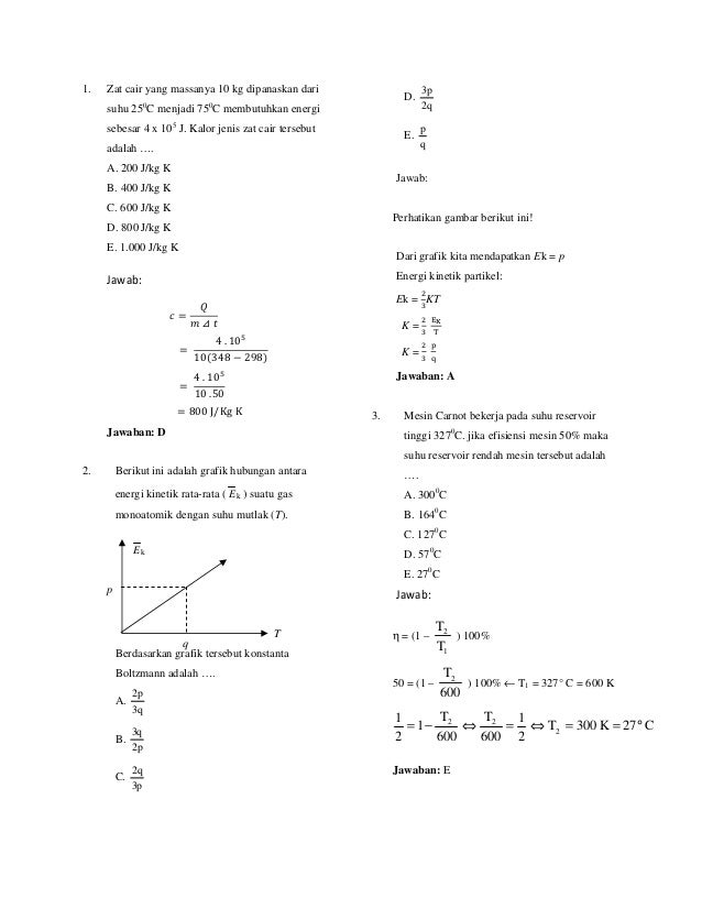 Latihan Soal 2bpembahasan Uan Kalor1 Sma