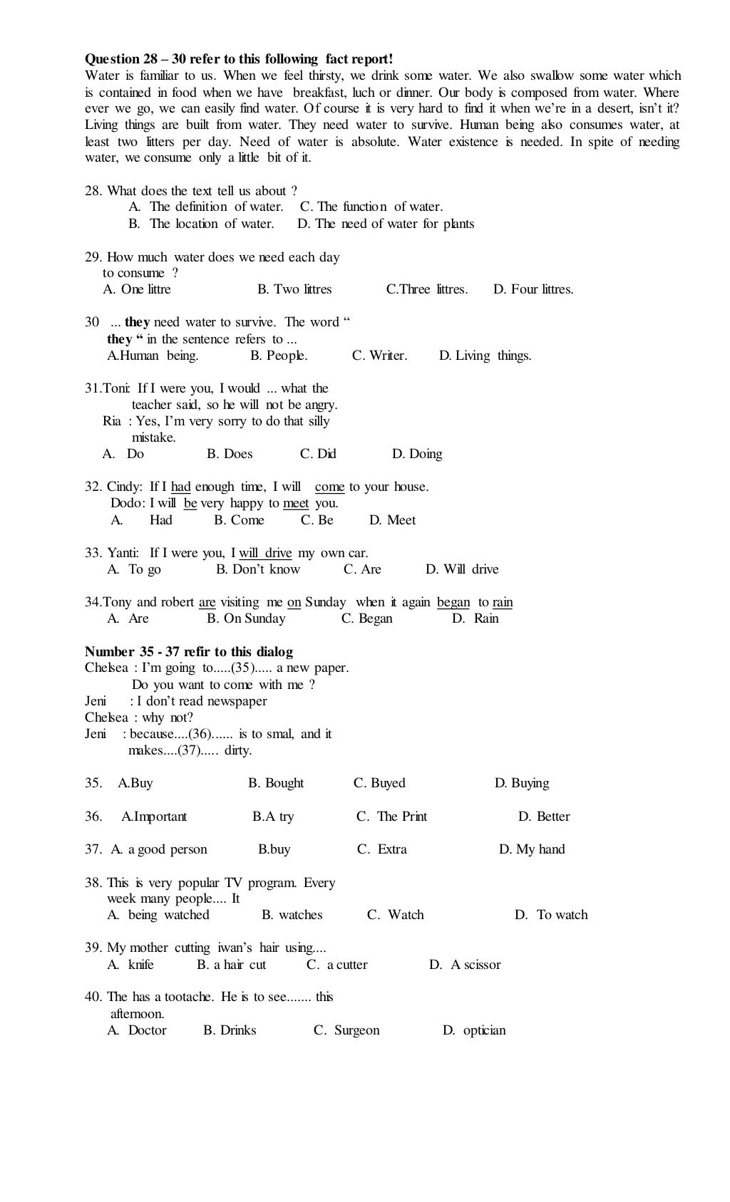 Soal Simulasi Bahasa Inggris Smk