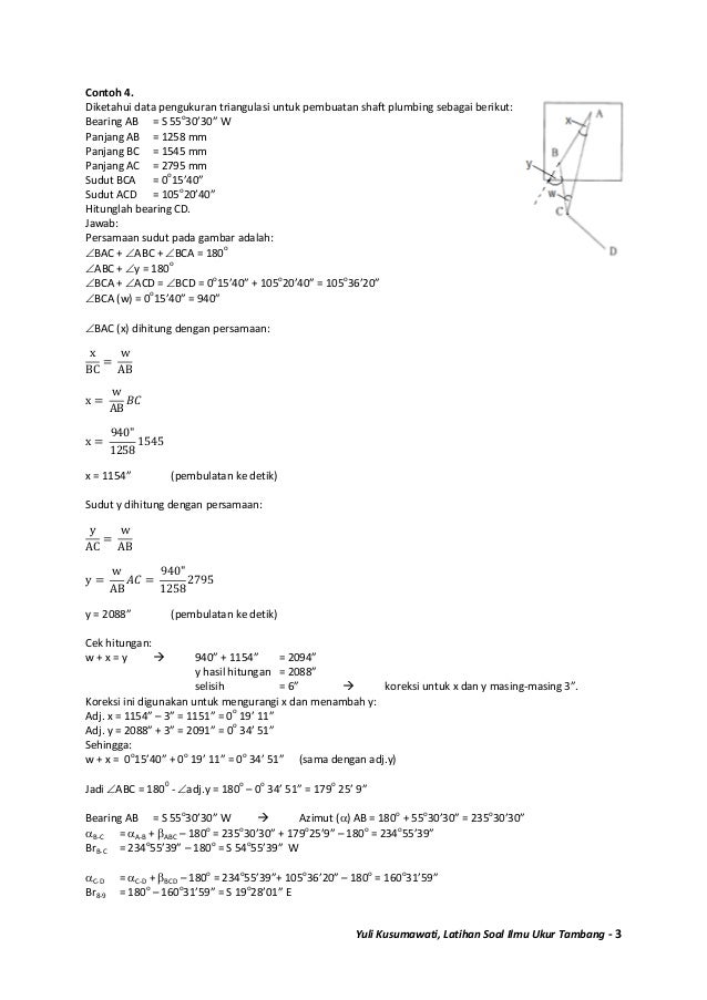 Latihan Soal Ilmu Ukur Tambang